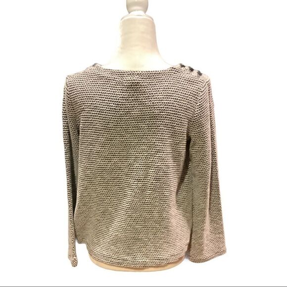 Roxy - Gray White Knit Long - Sleeve Sweater - Picture 2 of 4